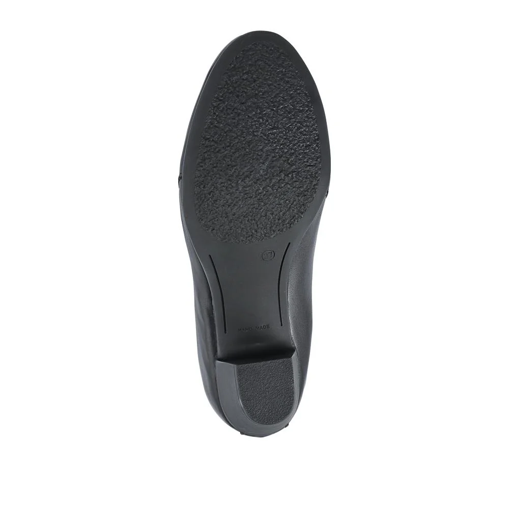 Wide Fit Leather Elasticated Slip-On Shoes - ESFA42000 / 327 775 - Black - Image 5