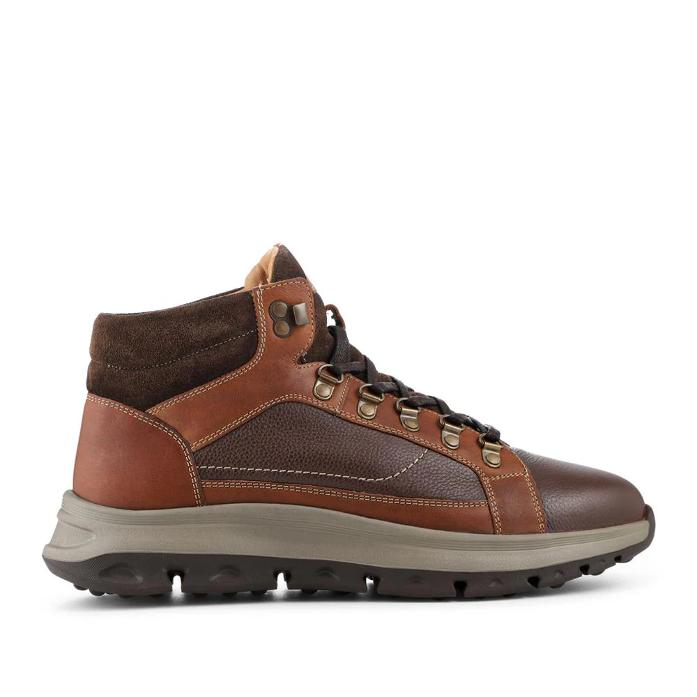 Wide Fit Leather Cushioned Sole Boots - PRFEM42013 / 328 327 - Brown - Image 2