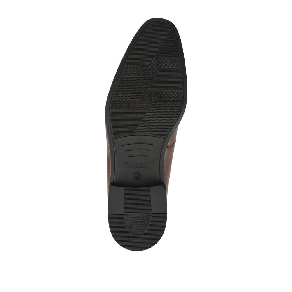 Wide Fit Leather Heeled Loafers - PRFEM42007 / 328 301 - Brown - Image 5