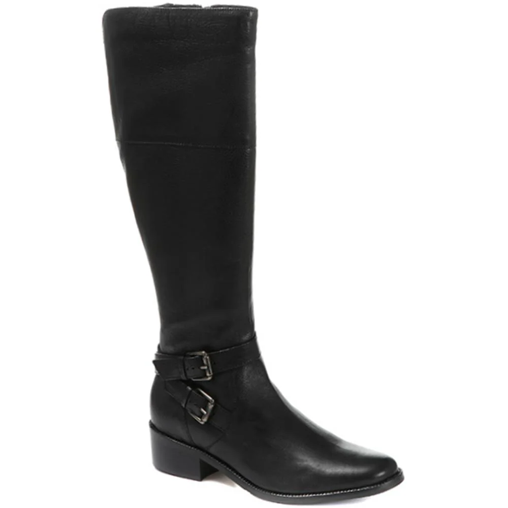 Wide Fit Leather Knee Boots - CARM28509 / 313 436 - Black