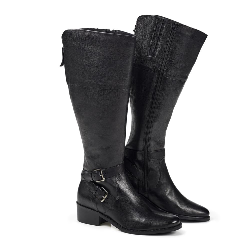 Wide Fit Leather Knee Boots - CARM28509 / 313 436 - Black - Image 6