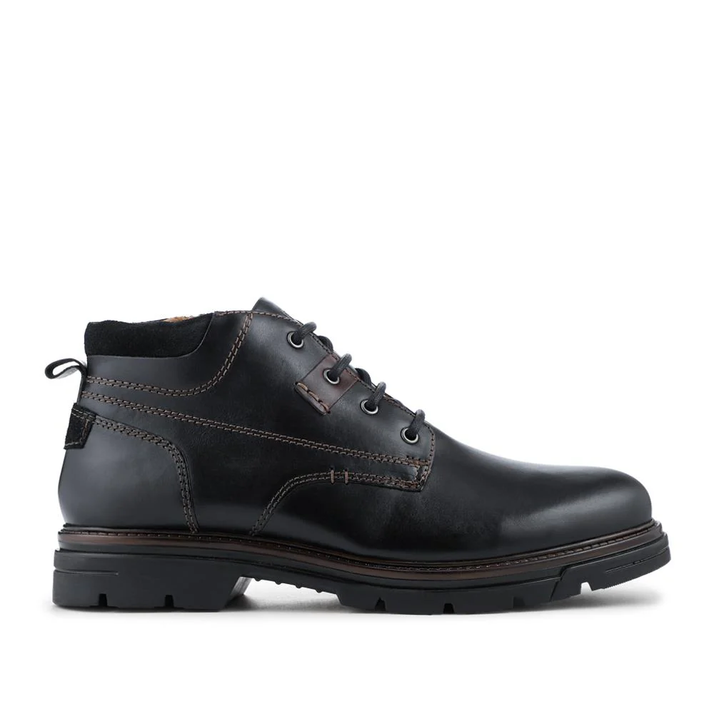 Wide Fit Leather Lace Up Boots - FBFOO42006 / 327 997 - Black - Image 2