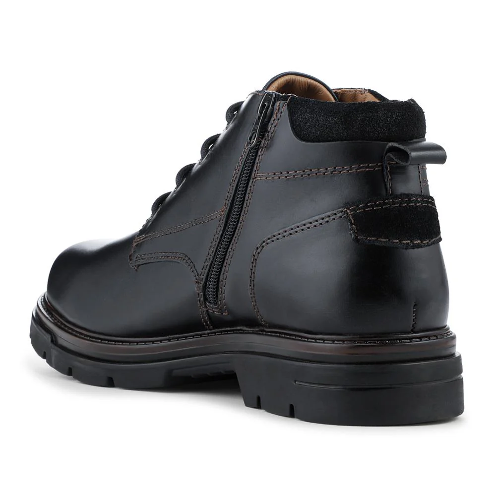 Wide Fit Leather Lace Up Boots - FBFOO42006 / 327 997 - Black - Image 3