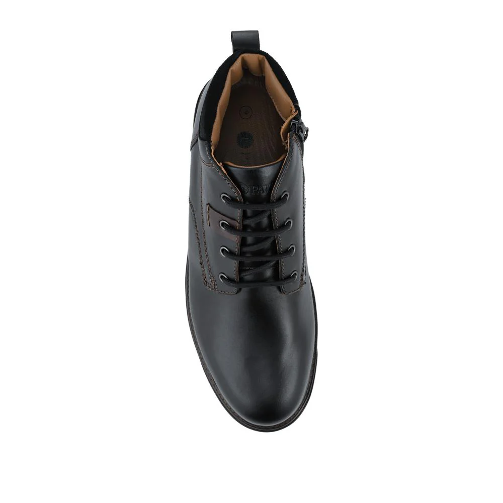 Wide Fit Leather Lace Up Boots - FBFOO42006 / 327 997 - Black - Image 4