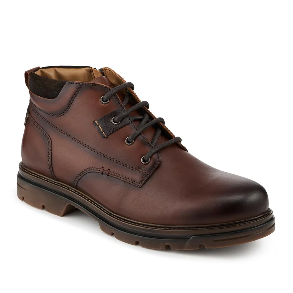 Wide Fit Leather Lace Up Boots - FBFOO42006 / 327 997