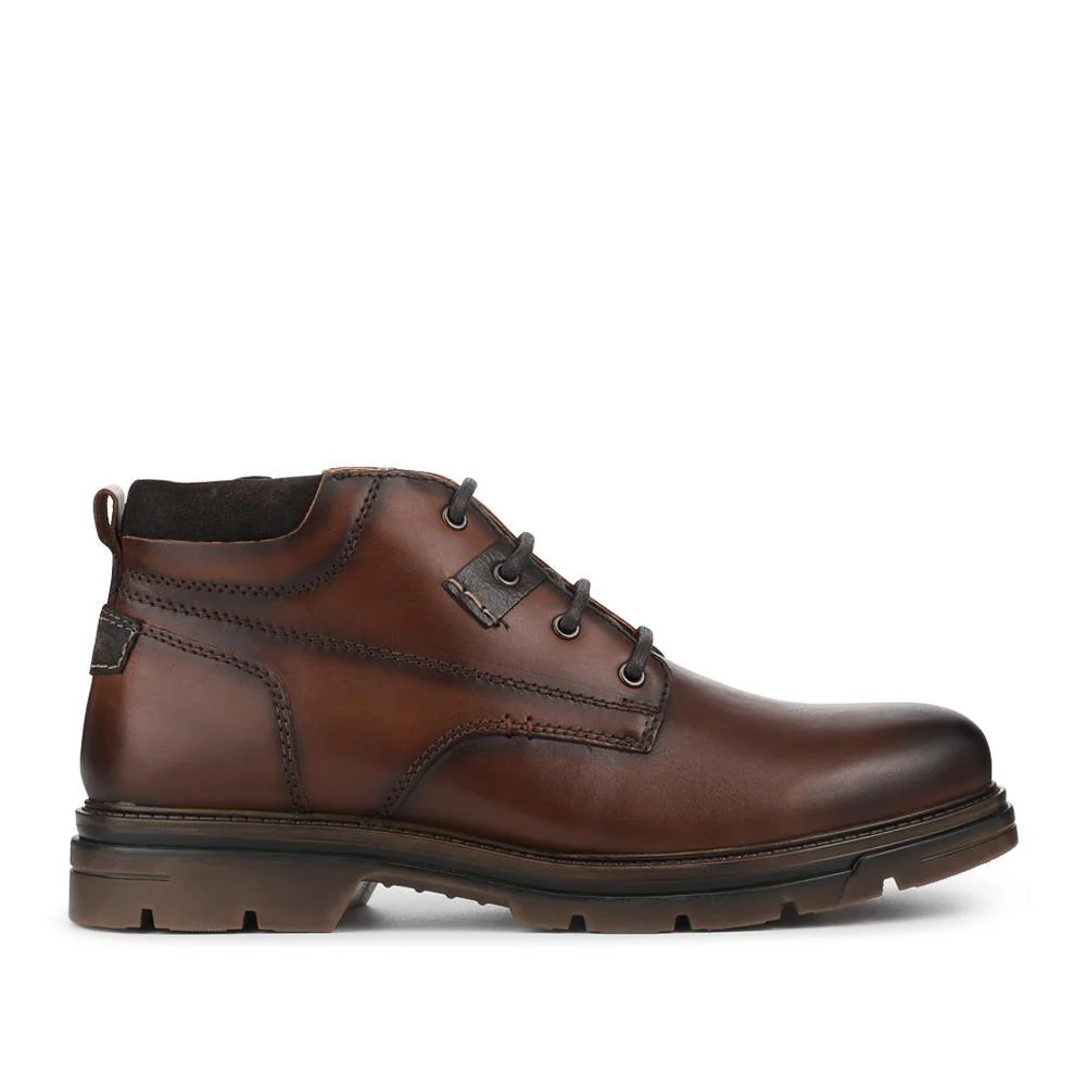 Wide Fit Leather Lace Up Boots - FBFOO42006 / 327 997 - Brown - Image 2