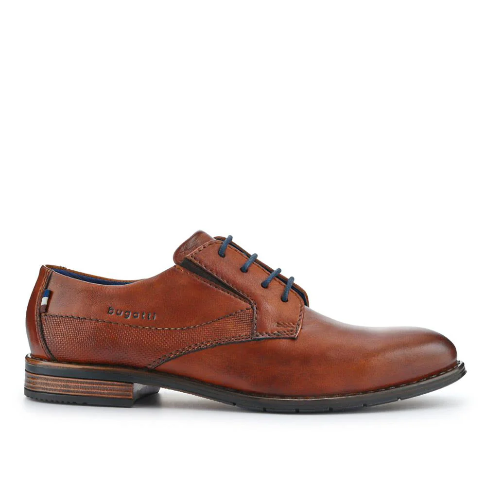 Wide-Fit Leather Lace-Up Shoes - BUG41501 / 326 718 - Cognac - Image 2
