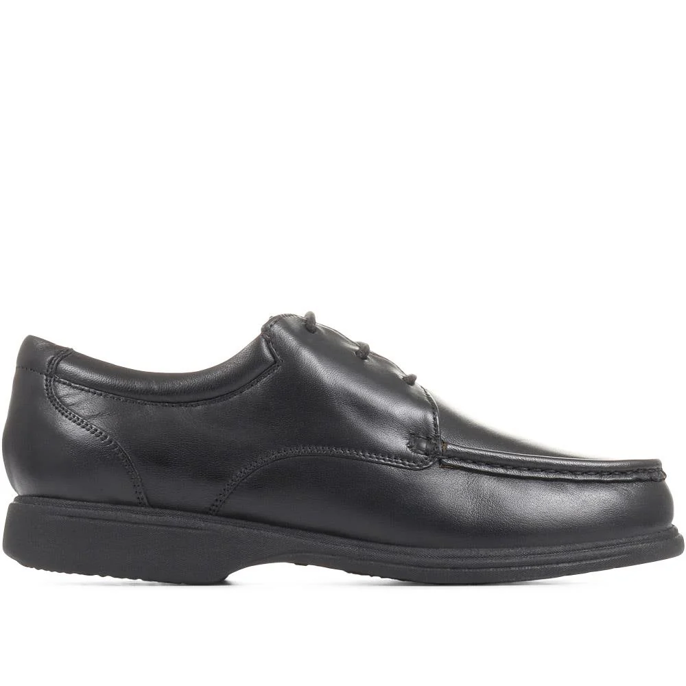 Wide Fit Leather Lace-Up Shoes - NAP35025 / 322 485 - Black - Image 2