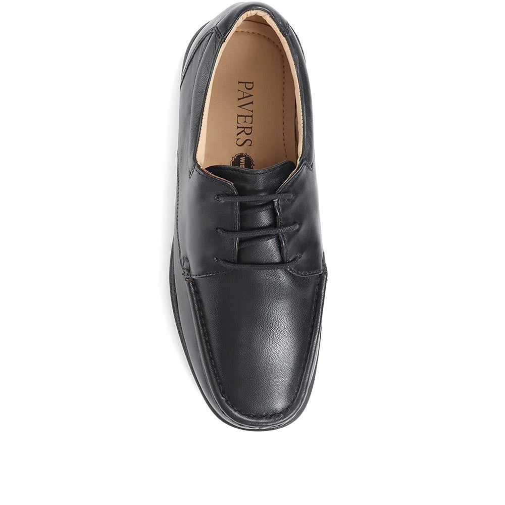 Wide Fit Leather Lace-Up Shoes - NAP35025 / 322 485 - Black - Image 4