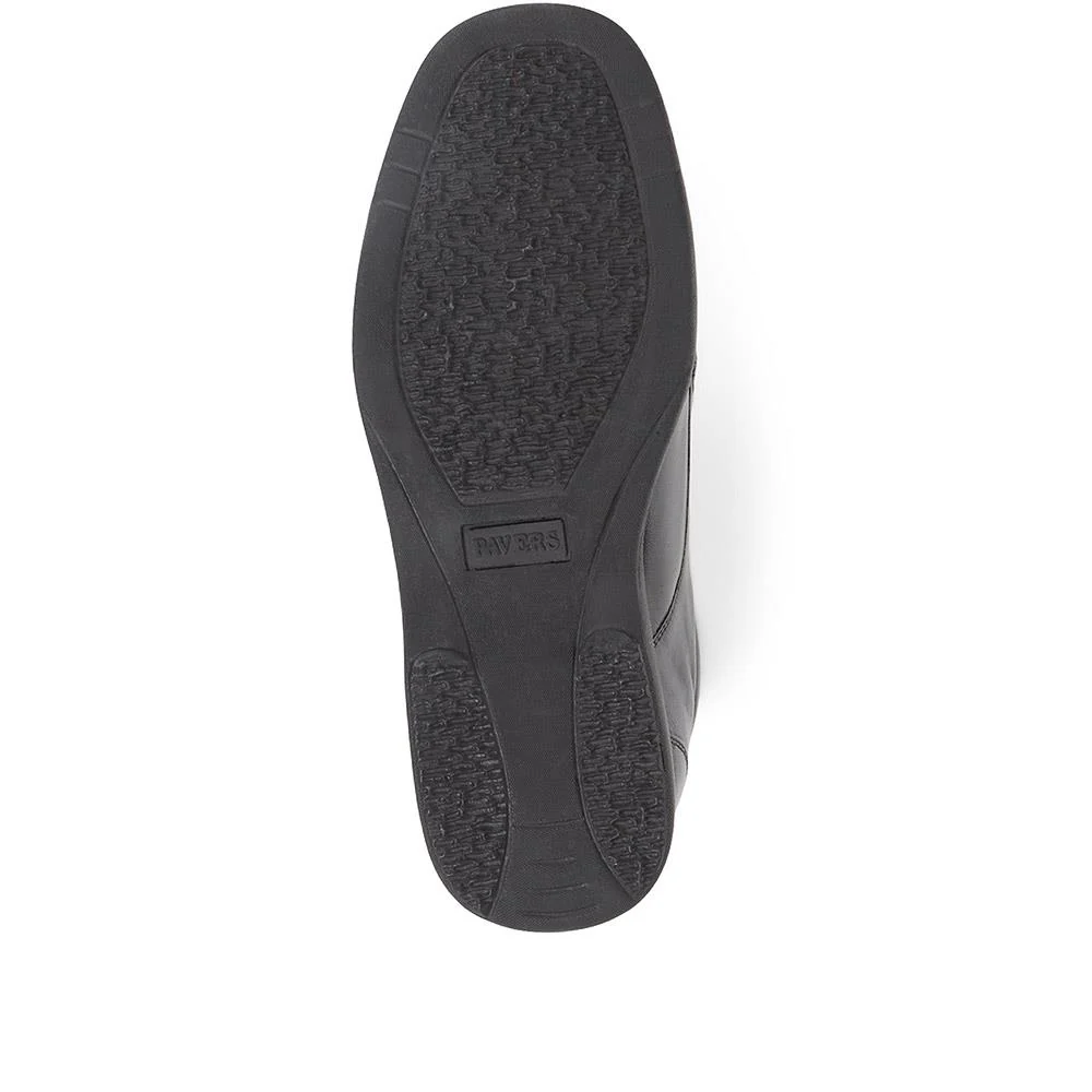 Wide Fit Leather Lace-Up Shoes - NAP35025 / 322 485 - Black - Image 5