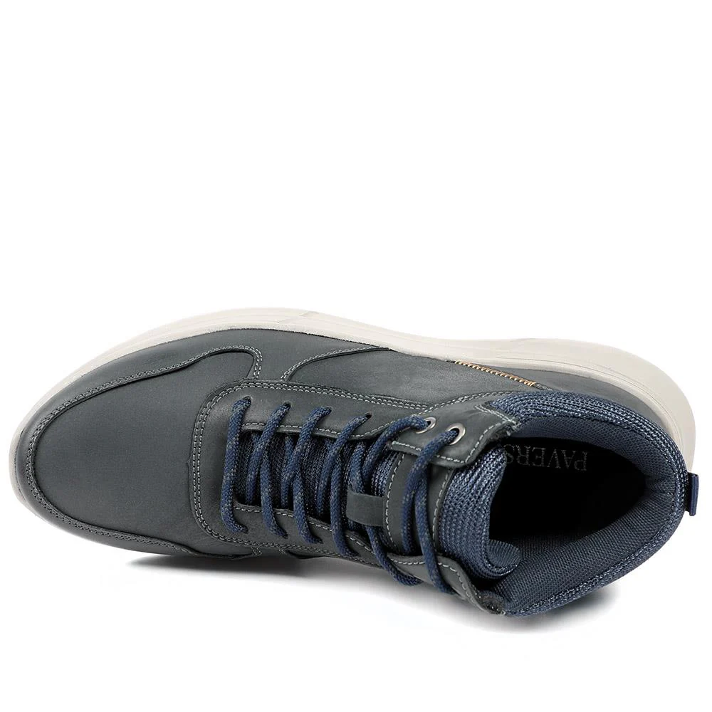 Wide Fit Leather Lace Up Trainers - RISI42000 / 328 243 - Navy - Image 4