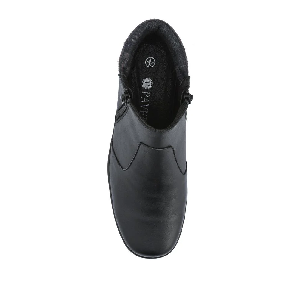 Wide-Fit Leather Lightweight Ankle Boots - LUCK42000 / 328 506 - Black - Image 4