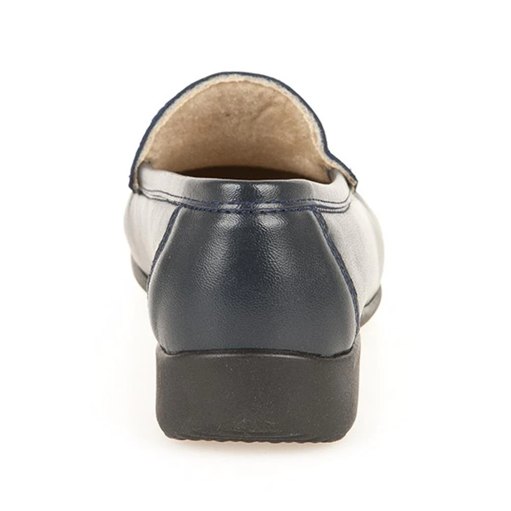 Smart Leather Loafers - CONT2400 / 309 091 - Navy - Image 5