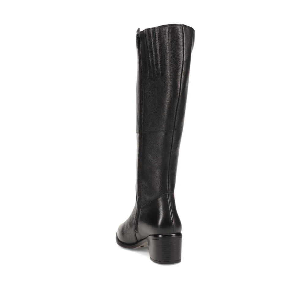 Wide-Fit Leather Long Boots - CDINT40001 / 326 602 - Black - Image 3