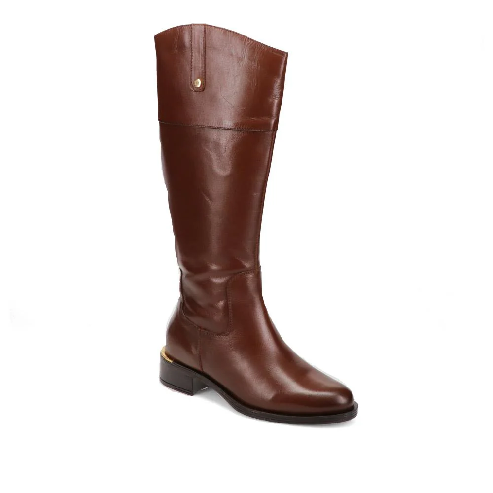 Wide-Fit Leather Long Boots - SAK40027 / 326 372 - Image 2