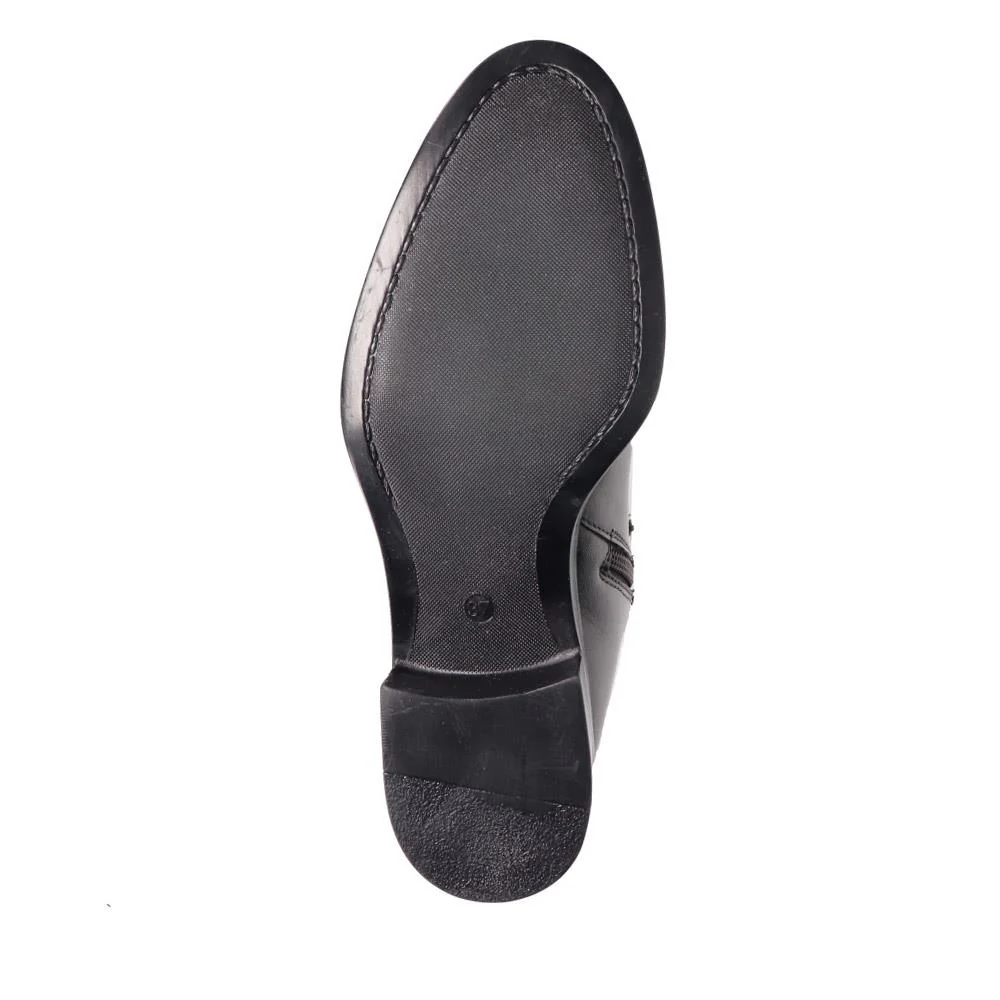 Wide-Fit Leather Long Boots - SAK40027 / 326 372 - Black - Image 4