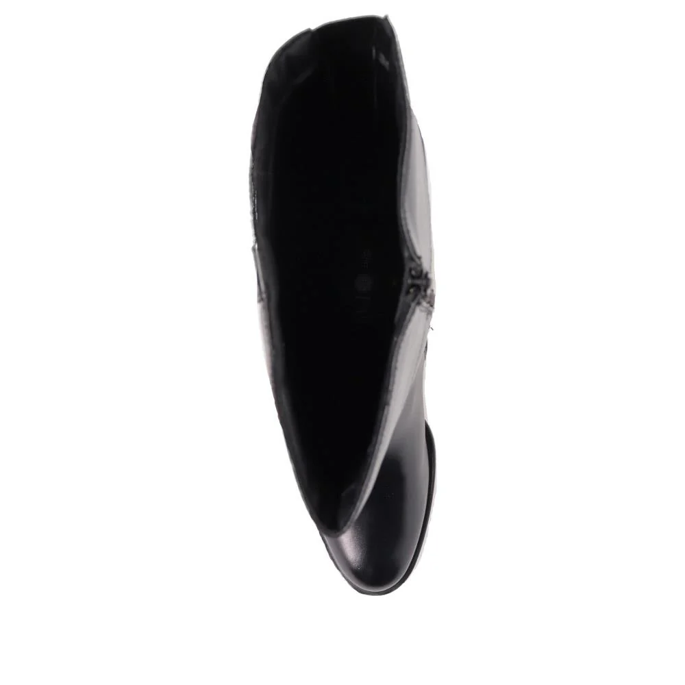Wide-Fit Leather Long Boots - SAK40027 / 326 372 - Black - Image 5