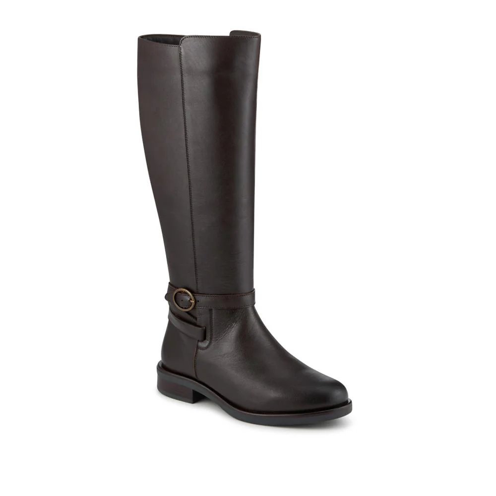 Wide Fit Leather Long Boots With Buckle Detail - PRFEM42014 / 328 626 - Image 2