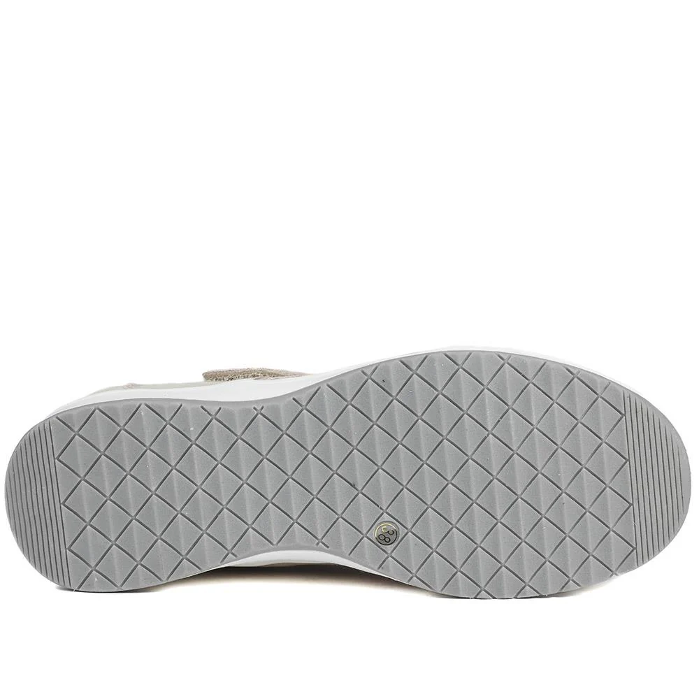 Wide Fit Leather Mary Janes - BRK42012 / 328 095 - BEIGE FLORAL - Image 6