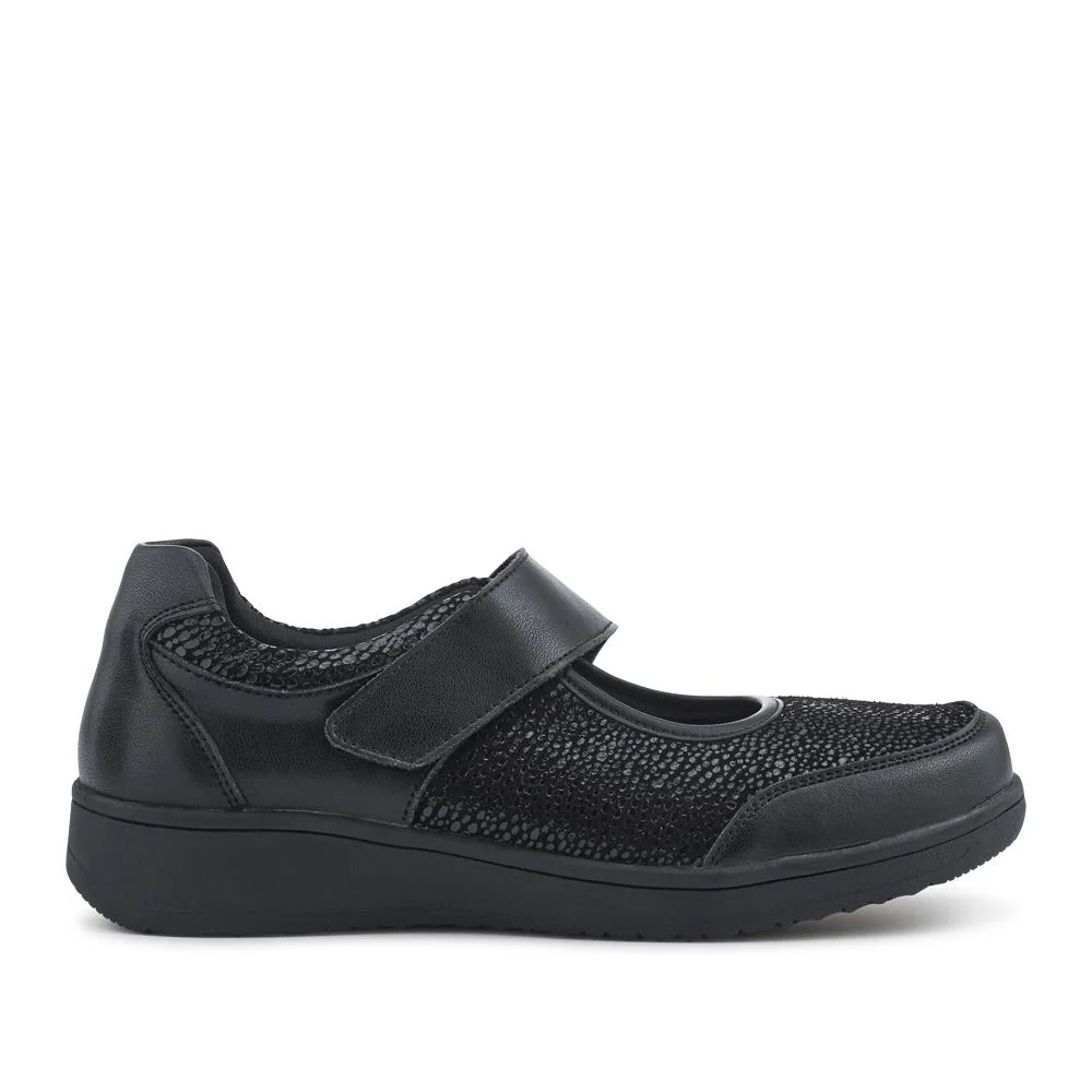 Wide Fit Leather Mary Janes - BRK42012 / 328 095 - Black - Image 2