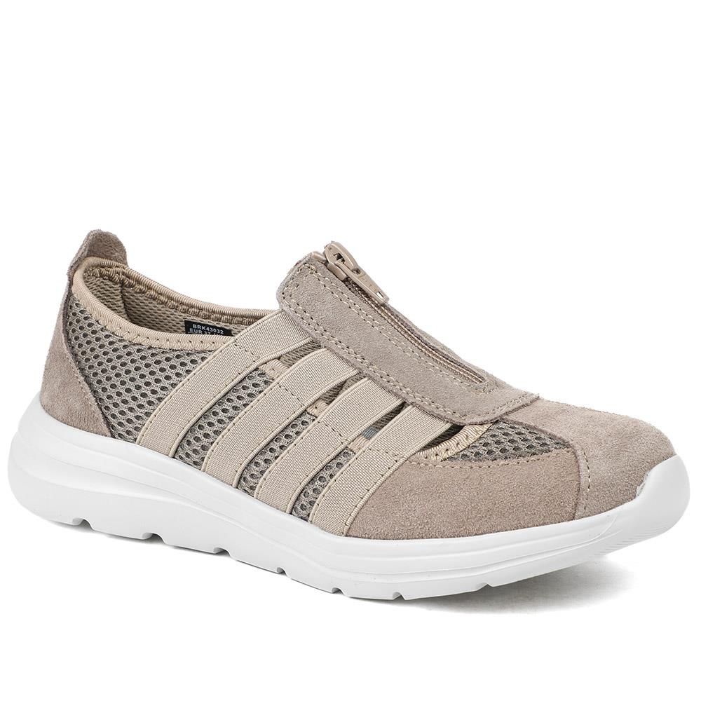 Wide Fit Leather Memory Foam Trainers - BRK43032 / 329 266 - Image 2