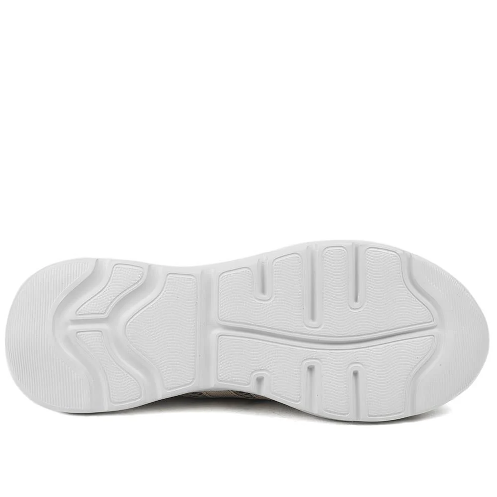 Wide Fit Leather Memory Foam Trainers - BRK43032 / 329 266 - Taupe - Image 6