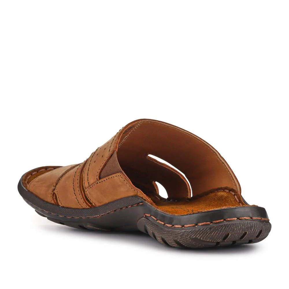 Wide-Fit Leather Mule Sandals - JOSEF41502 / 327 045 - Brown - Image 3