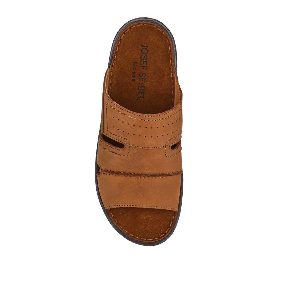Wide-Fit Leather Mule Sandals - JOSEF41502 / 327 045 - Brown - Image 4