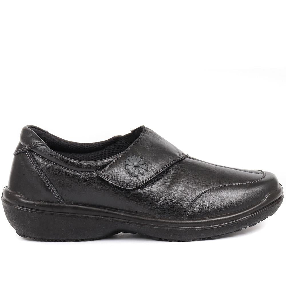 Wide Fit Leather One-Touch-Fasten Monk Shoes - RAJA2305 / 307 957 - Black - Image 2
