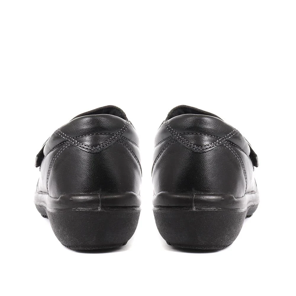 Wide Fit Leather One-Touch-Fasten Monk Shoes - RAJA2305 / 307 957 - Black - Image 3