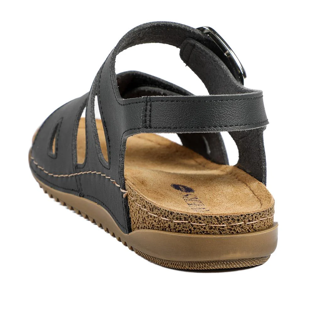 Wide Fit Sandals with Buckle Detail - SERAY43008 / 329 224 - Black - Image 4