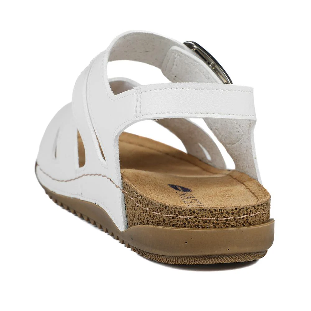 Wide Fit Sandals with Buckle Detail - SERAY43008 / 329 224 - White - Image 4
