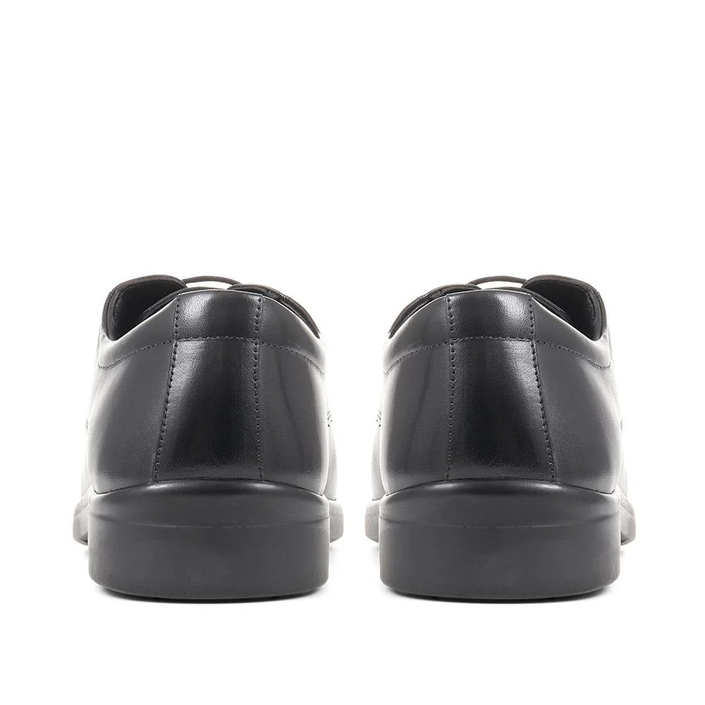 Wide Fit Leather Shoes - THEST36003 / 323 285 - Black - Image 3