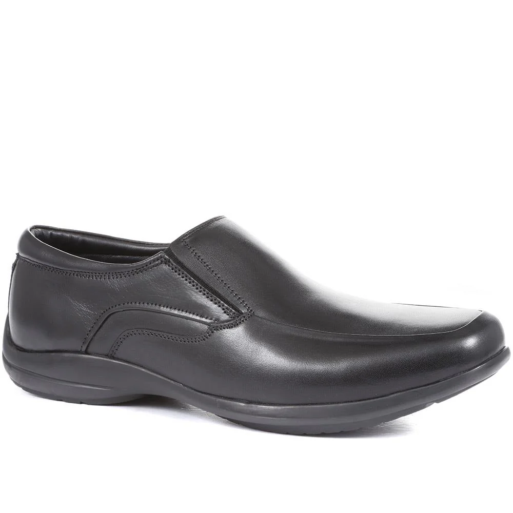Wide Fit Leather Slip On Shoes - KAMP1900 / 300 237