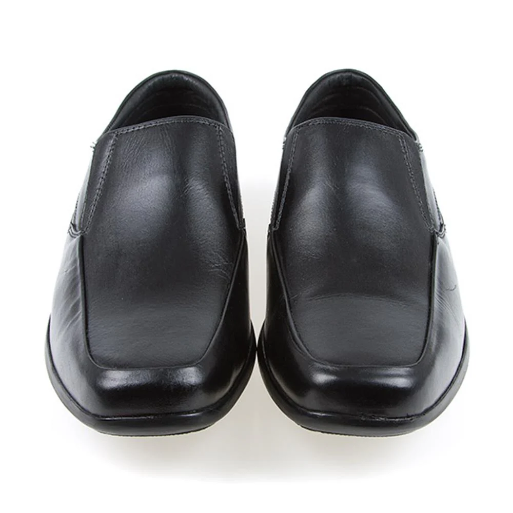 Wide Fit Leather Slip On Shoes - KAMP1900 / 300 237 - Black - Image 5