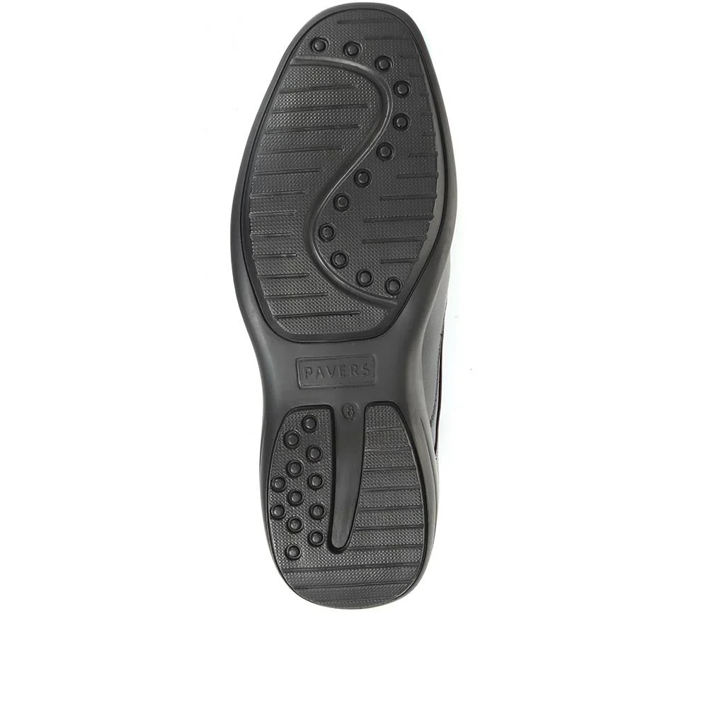 Wide Fit Leather Slip On Shoes - KAMP1900 / 300 237 - Black - Image 6