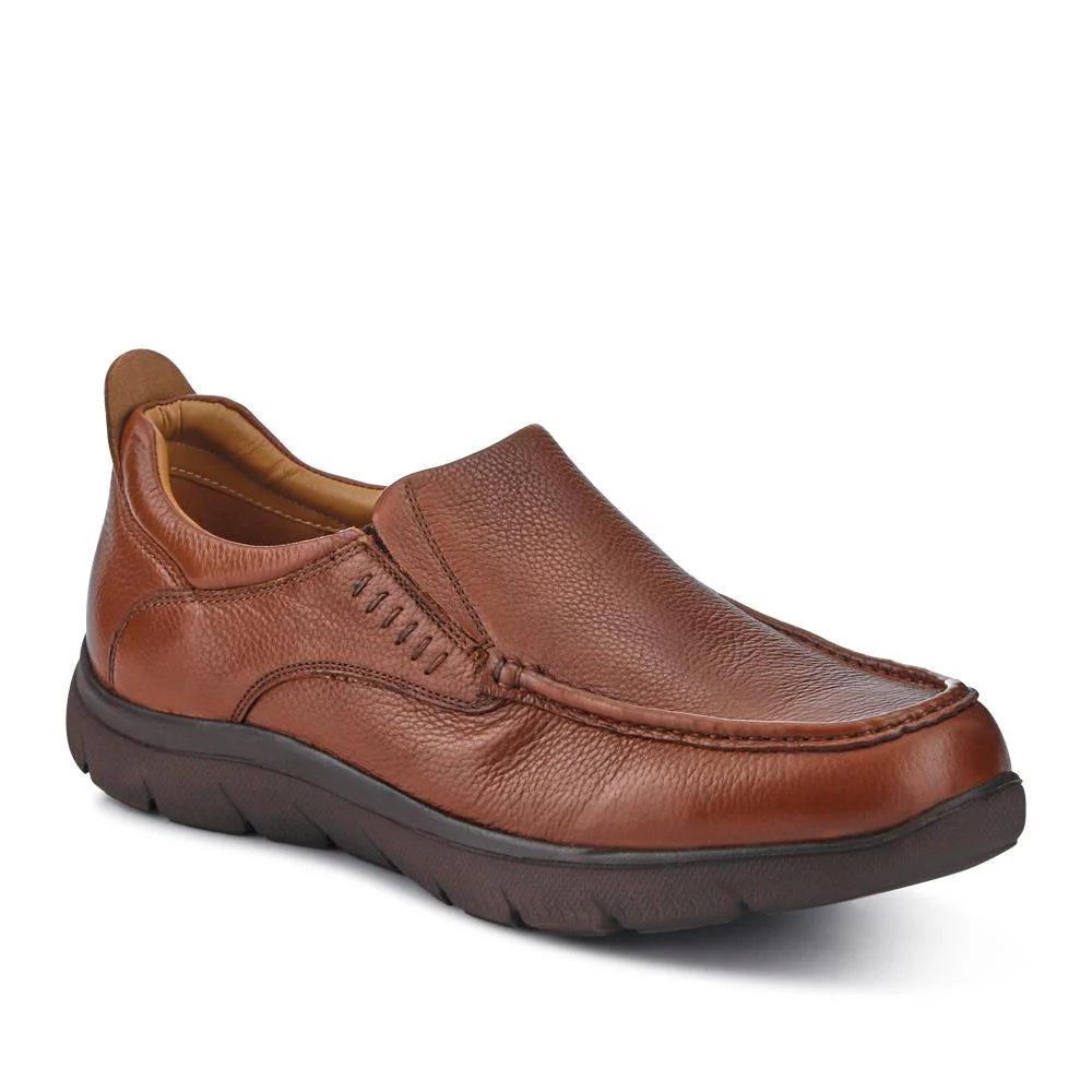 Wide-Fit Leather Slip-On Shoes - PERFO41005 / 327 383 - Image 2