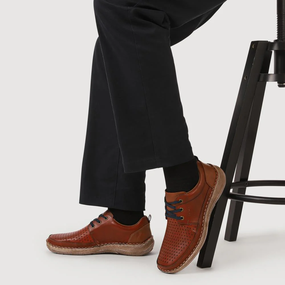 Wide-Fit Leather Slip-On Shoes - RKR41529 / 326 936 - Tan - Image 5