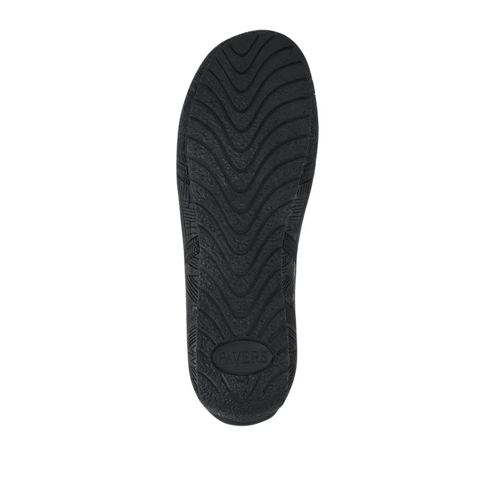 Wide Fit Leather Slip On Shoes With Ribbon Detail - KF42014 / 328 231 - Black - Image 5