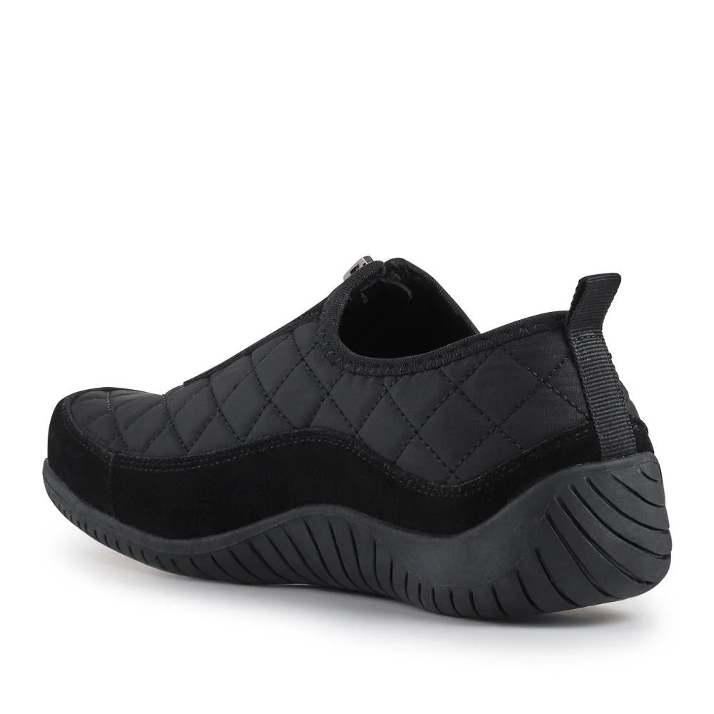 Wide Fit Leather Slip-On Shoes With Zip Fastening - BRK42019 / 328 406 - Black - Image 4