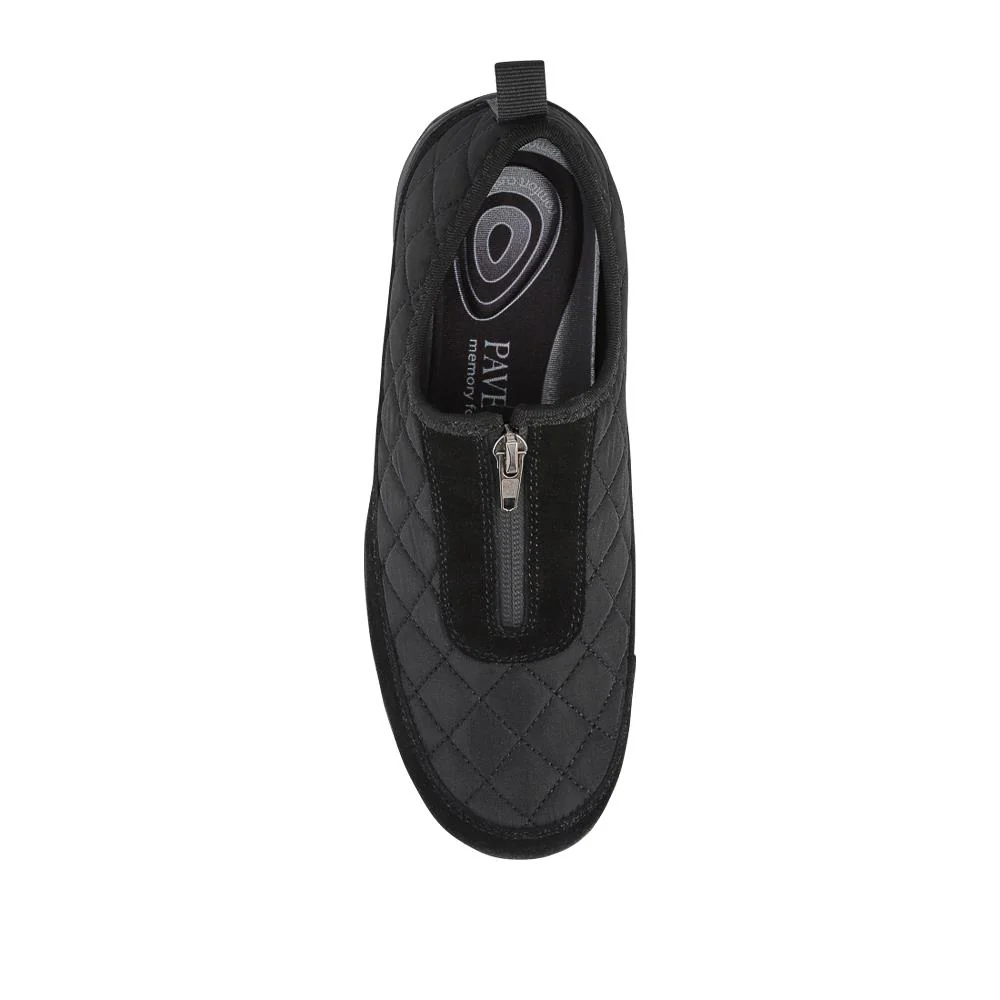 Wide Fit Leather Slip-On Shoes With Zip Fastening - BRK42019 / 328 406 - Black - Image 5