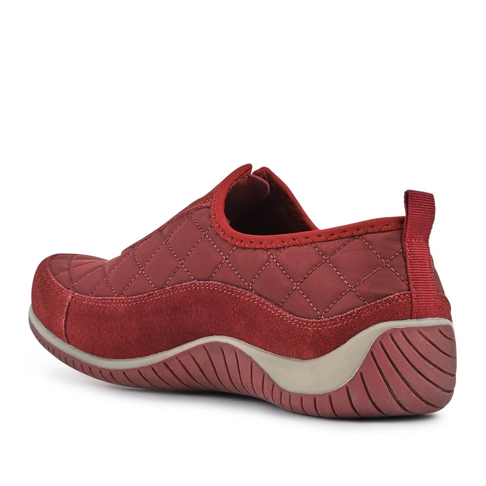 Wide Fit Leather Slip-On Shoes With Zip Fastening - BRK42019 / 328 406 - Burgundy - Image 2