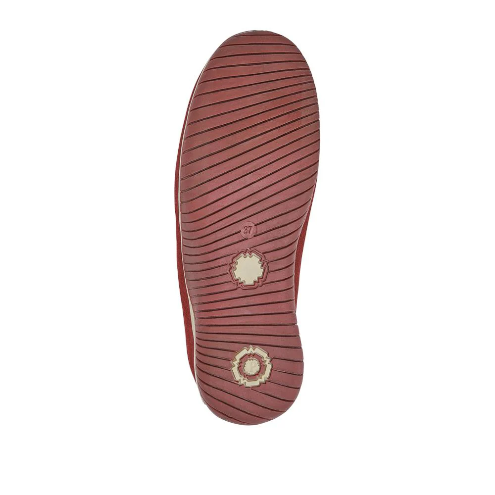 Wide Fit Leather Slip-On Shoes With Zip Fastening - BRK42019 / 328 406 - Burgundy - Image 5