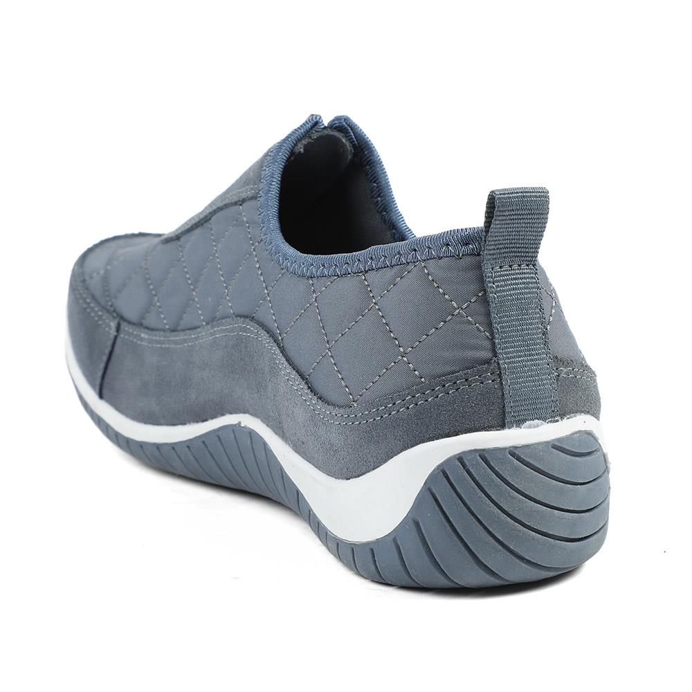 Wide Fit Leather Slip-On Shoes With Zip Fastening - BRK42019 / 328 406 - Denim - Image 4