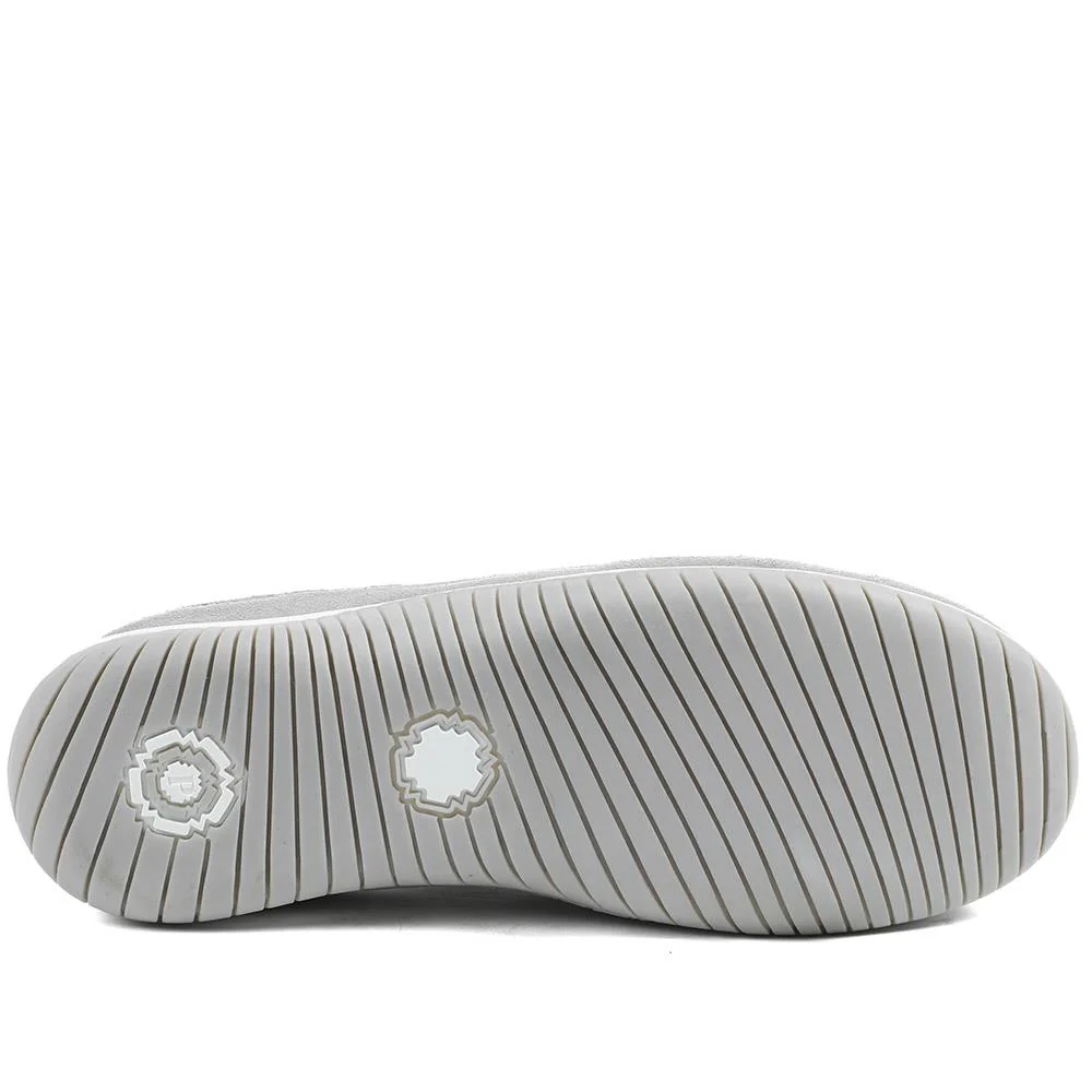 Wide Fit Leather Slip-On Shoes With Zip Fastening - BRK42019 / 328 406 - Light Grey - Image 6