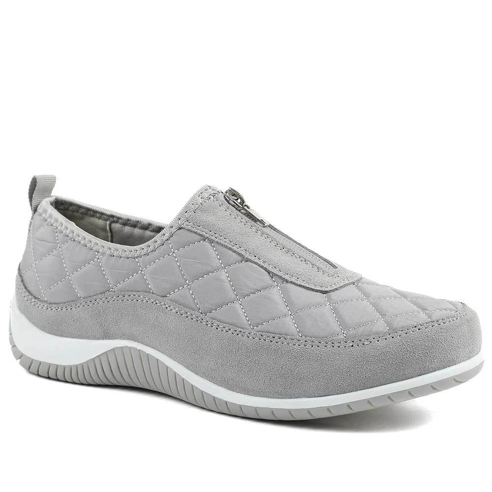 Wide-Fit Leather Slip-On Shoes With Zip Fastening - BRK42019 / 328 406 - Image 4