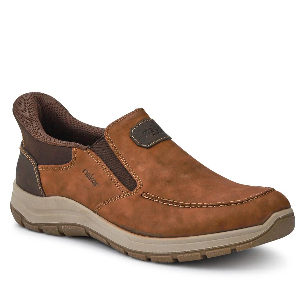 Wide-Fit Leather Slip-Ons - RKR41526 / 326 760 - Brown