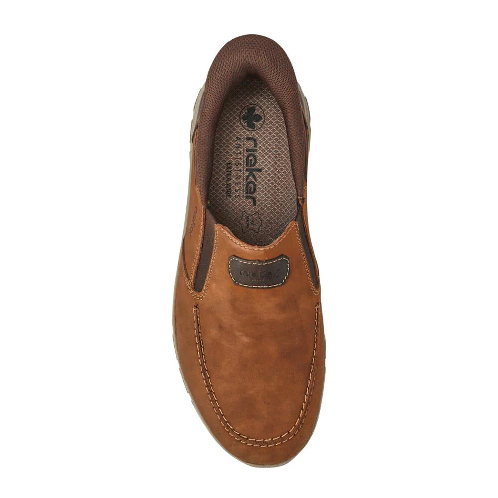 Wide-Fit Leather Slip-Ons - RKR41526 / 326 760 - Brown - Image 4