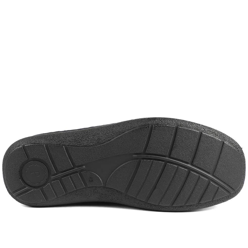 Wide Fit Leather Smart Adjustable Fit Shoes - PARK42060 / 328 431 - Bordeaux - Image 5