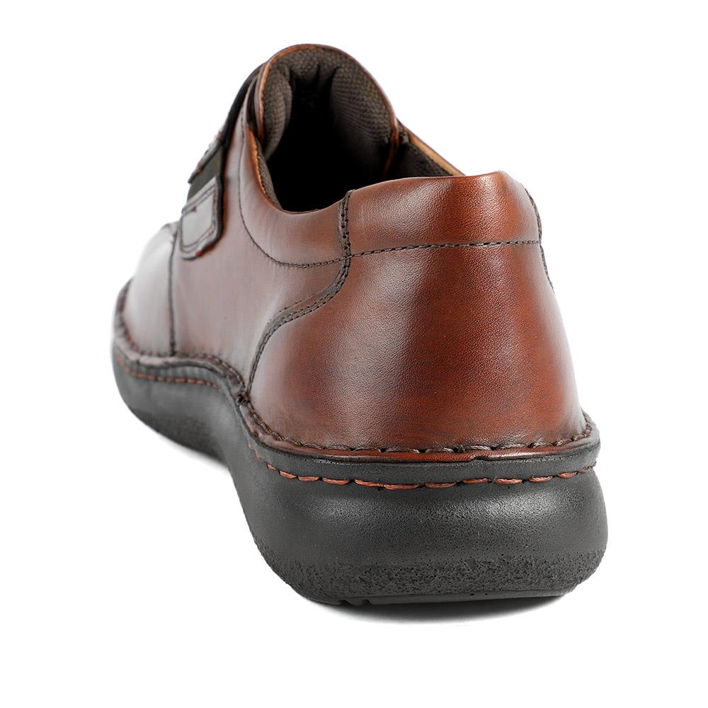 Wide Fit Leather Smart Adjustable Fit Shoes - PARK42060 / 328 431 - Cognac - Image 3